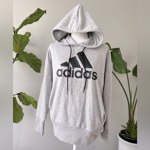 Adidas Woman’s Logo Hoodie Sweatshirt size Medium M gray heather NWOT